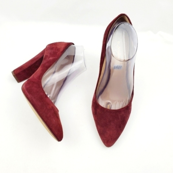 BCBGeneration Clarice Burgundy leather point toe Chunky heel shoes - Picture 1 of 9